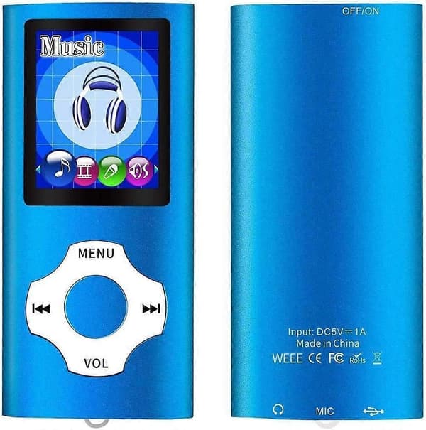MP3/MP4 Bärbar Spelare, 1,8 Tums LCD-Skärm, Max Stöd 64GB, Blå blue
