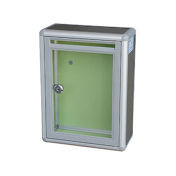 Small Transparent Wall Mounted Mailbox with Lock in Acrylic and Aluminum