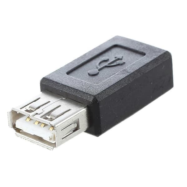 Svart USB 2.0 Type A hunn til USB B hunn adapterkontakt