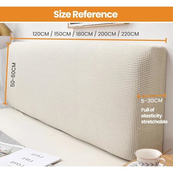 Headboard Cover for Single Bed, Polar Fleece Dustproof Headboard Cover, Stretchable Headboard Protector (Black, 150cm) Black