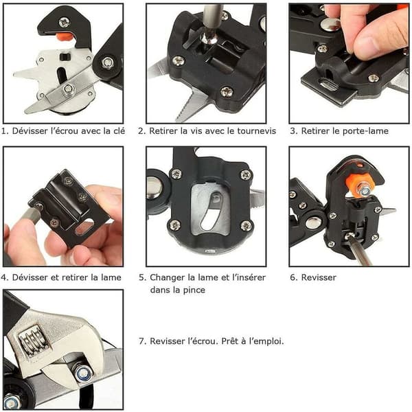 Professional Grafting Shears with 3 Replaceable Blades (V, Ω, U) & 5 Film Tapes, Ideal for Fruit Trees and Vines