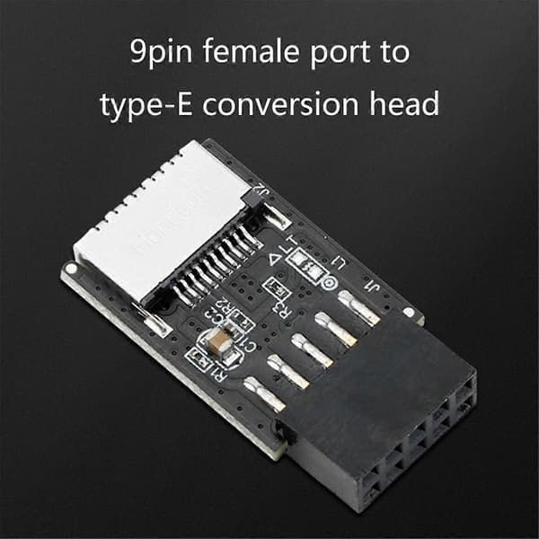 5 STK USB Frontpaneladapter Typ-E Hona till USB 2.0 9 PIN Hona Adapter Header för Datormoderkort H8WD