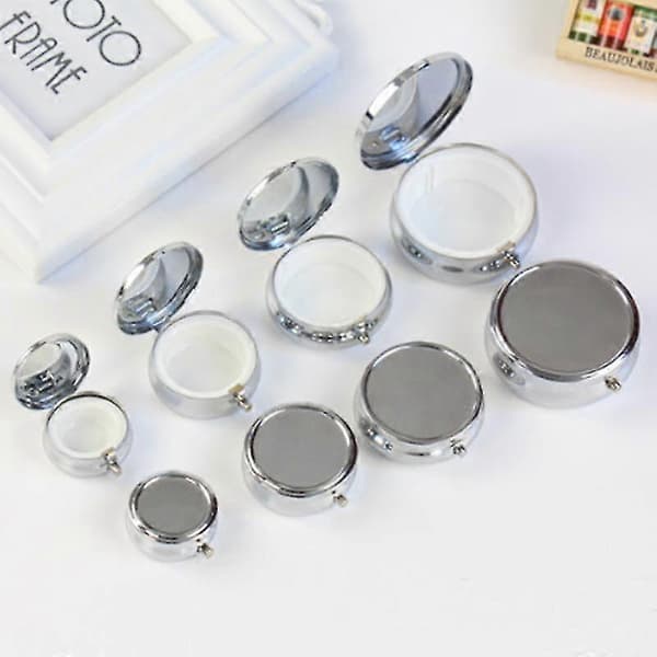 Metal Pill Case - Compact Medicine Organizer, Silver, 1 Piece