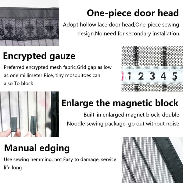 Magnetic Door Mosquito Net, Automatic Closing Curtain Ultra Fi