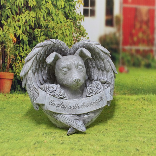 Angel Dog Pendel Resin Hundesten Gravsted Memorial Udendørs