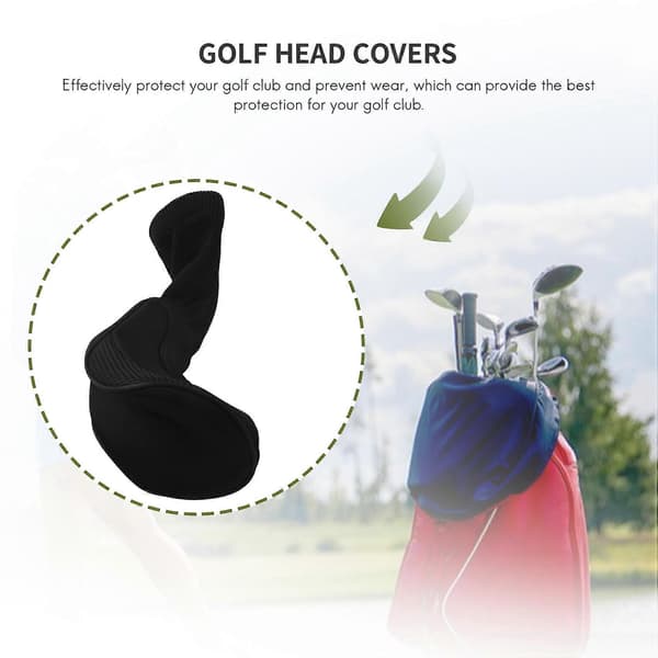 Sorte Golf Head Covers Driver 1 3 5 Fairway Woods Headcovers til Golfkølle Passer til Alle Fairway og Dri