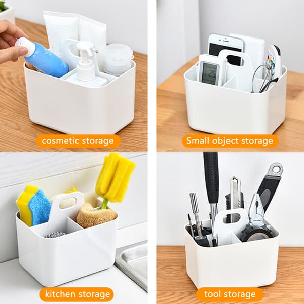 Bathroom Organizing Basket with Divided Compartments, Portable Caddy for Easy Transport, Durable Material Storage Solution, Handheld Toiletry Basket