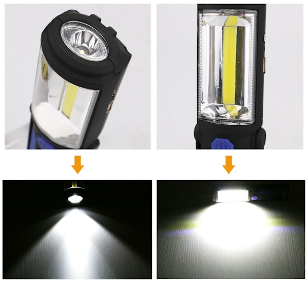 Blå Inspektionslampe Genopladelig LED Lampe, Genopladelig LED Arbejdslampe Med Magnetisk LED Lommelygte Lampe Inspektionslampe