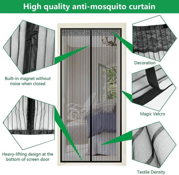 Magnetic Door Mosquito Net, Automatic Closing Curtain Ultra Fi