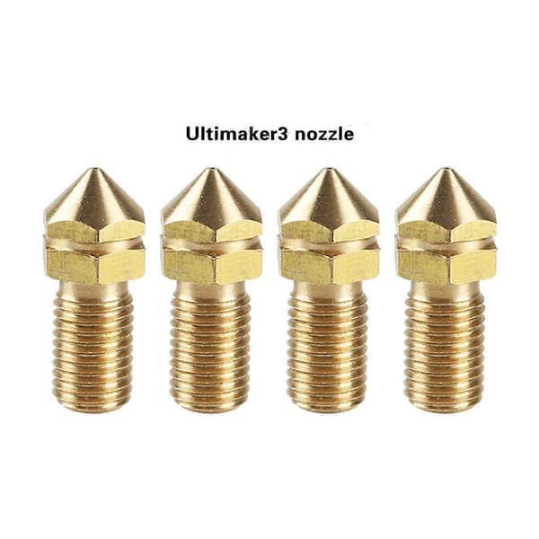 Ultimaker3 3D-printer udskiftningsdyse i messing 0,4 mm til Ultimaker 3 reservedele 3,0 mm filament 4 stk/sæt [DB]