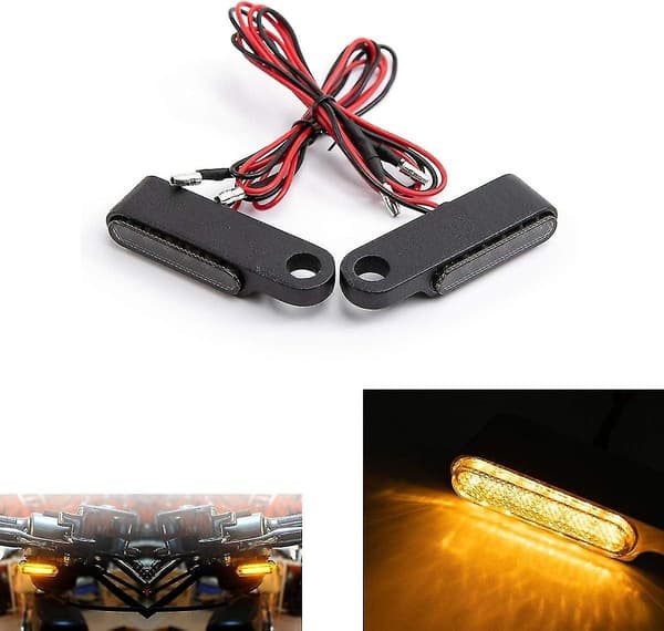 (Sort) Mini LED-blinklys til motorcykel, blinklys til motorcykel, scooter, caféracer
