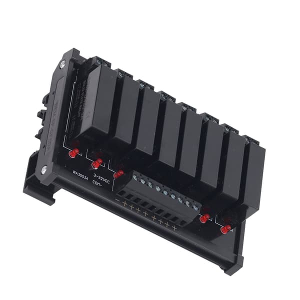 Solid State -relemoduuli DIN-kiskoasennus 8-kanavainen Solid State -rele 3-32VDC tulo 5-8A 24-480VAC kuorma