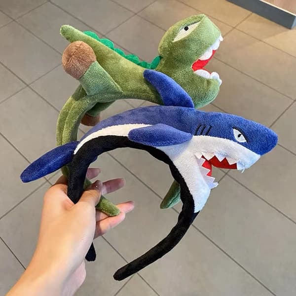 2 stk. dinosaur- og hajbånd til ansiktsrengjøring for kvinner