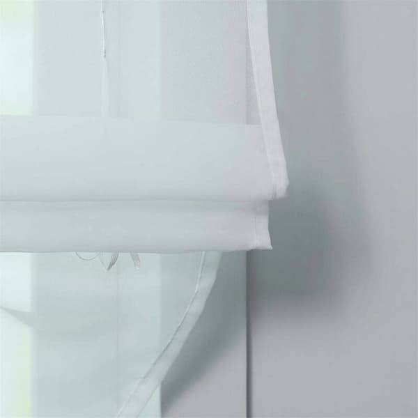 Roman blind with loop kitchen curtain Roman blind curtains with loop modern voile white WxH 60x155cm 1 pc