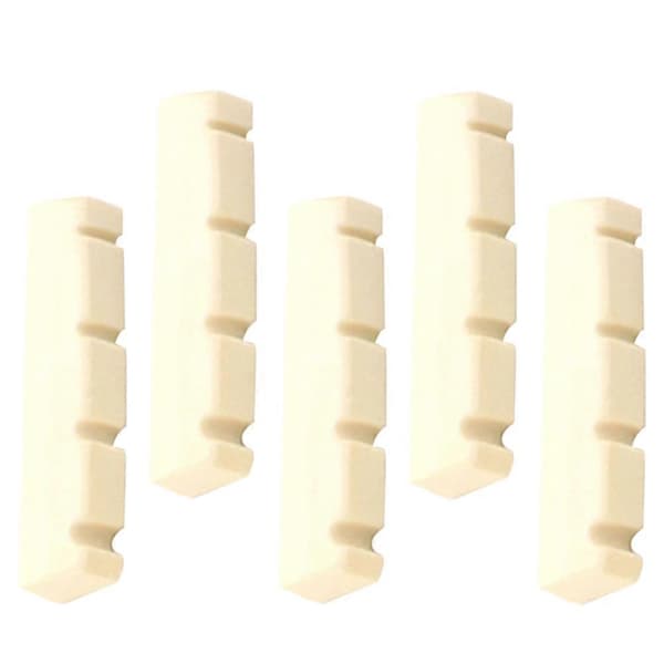 5 Pcs Slotted Saddle Bone for Guitar 4-String Electric Bass Guitar Slotted Saddle Bone