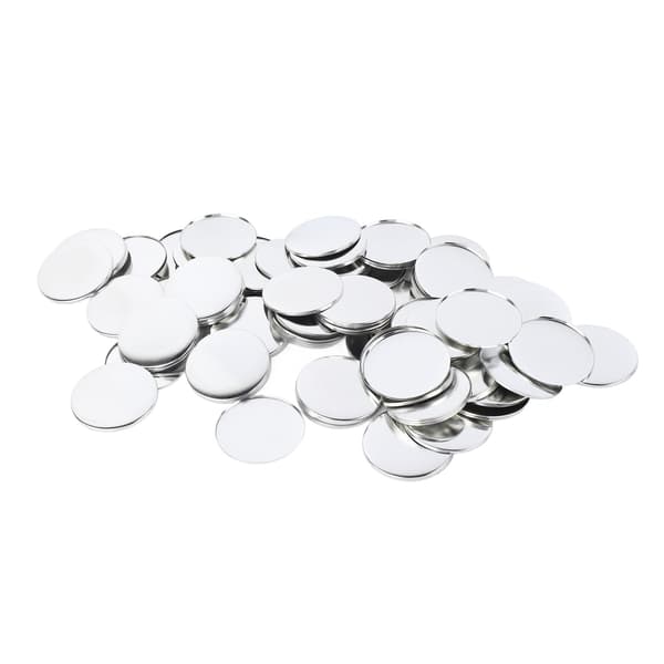 100 stk. 58 mm knapmaskinetilbehør Multifunktionelle matterede runde knapdele af blik til knapmaskine