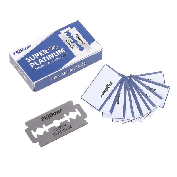 Dobbeltkantede barberblade til sikkerhedsbarbermaskine, 10 stk.