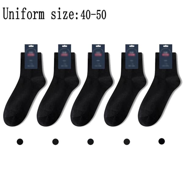 Women's Wool Hiking Socks, Warm Winter Socks, Thick Warm Socks, 5 Pairs in Black, KLB