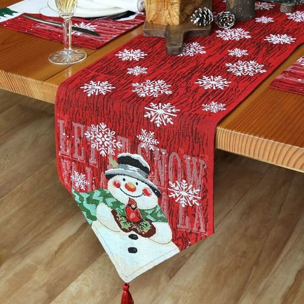Juledug Juledug Løber til Spisestue Snemand Bord til Julebordsdekorationer