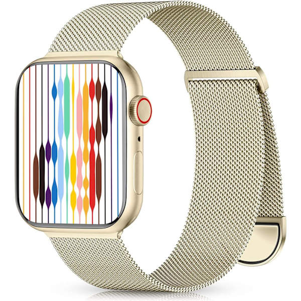 Metalliranneke yhteensopiva Apple Watch -rannekkeen kanssa 40mm 38mm 41mm Samppanjakulta-WELLNGS Samppanjakulta 42/44/45/49 42/44/45/49mm Champagne Gold