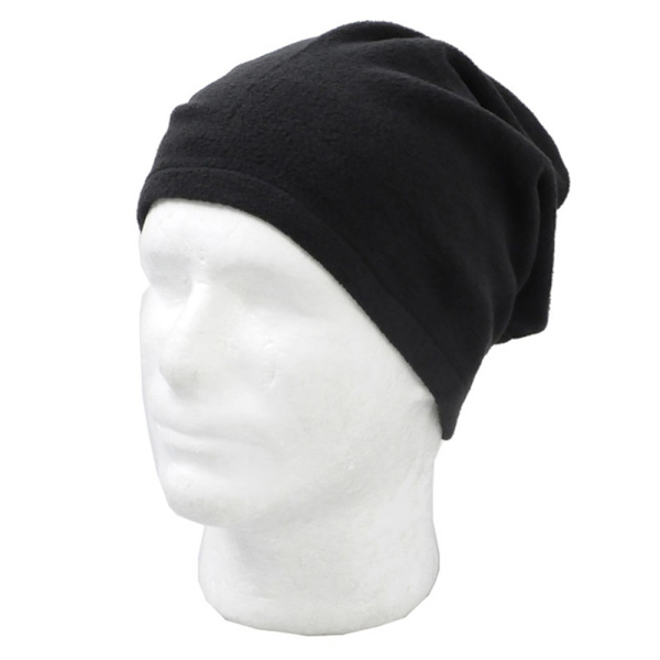 Neck Warmer / Scarf with Fleece and Drawstring - Black