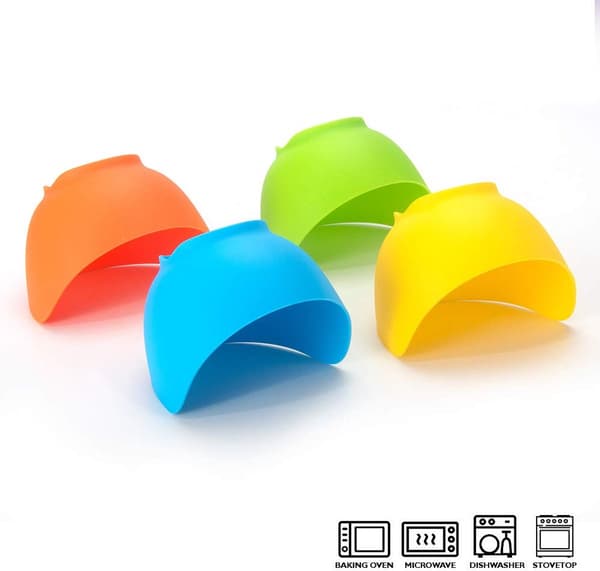 Silicone Egg Cooker - Reusable and Environmentally Friendly - Set of 4 - Various Colors
