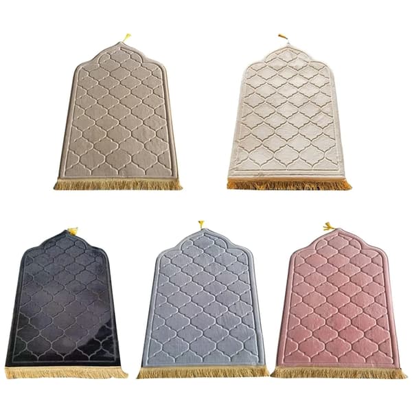 65 cm x 110 cm Ramadan Mat Soft Muslim Mat Prayer Mat for Ramadan Decoration (Khaki)