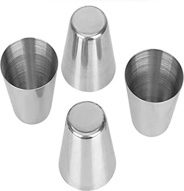 Shotglas - Rustfrit stål - 30ml - 1 sæt med 4 stk.