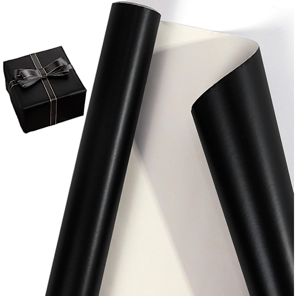 Presentpapper för bröllop, födelsedag, jul (svart)