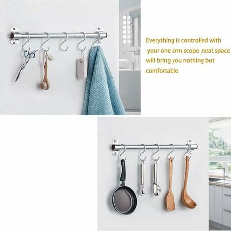 10-pack multifunktionella S-krokar, 304 rostfritt stål S-krokar för kontor kök, silver-FA6-