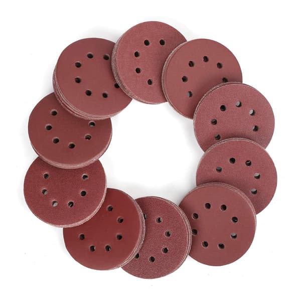 150 sandpapirsett, 125 mm sandpapir med 8 hull, korn