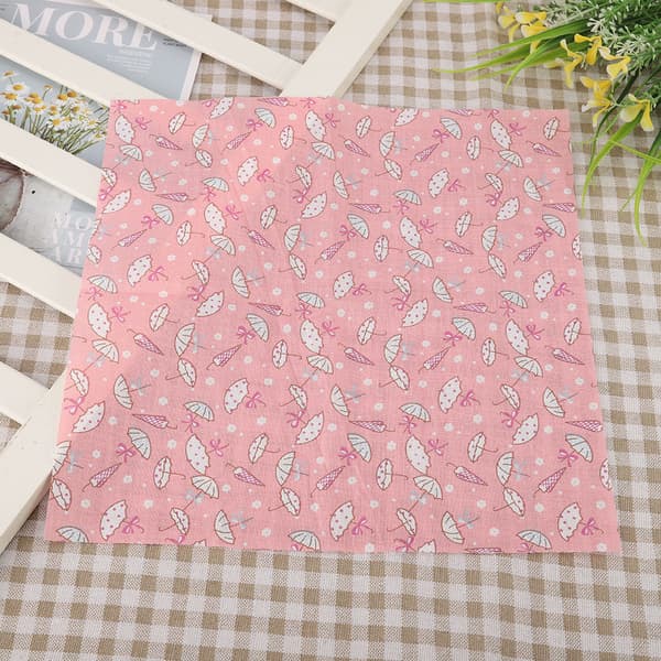 7 st Rosa Blommor Bomullstyg Rutor Quilting Sömnad Förklippt DIY för Hantverk Patchwork(S)