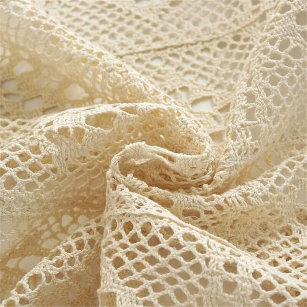 Beige - vintage firkantet blondeduk til bryllup, hjem og par