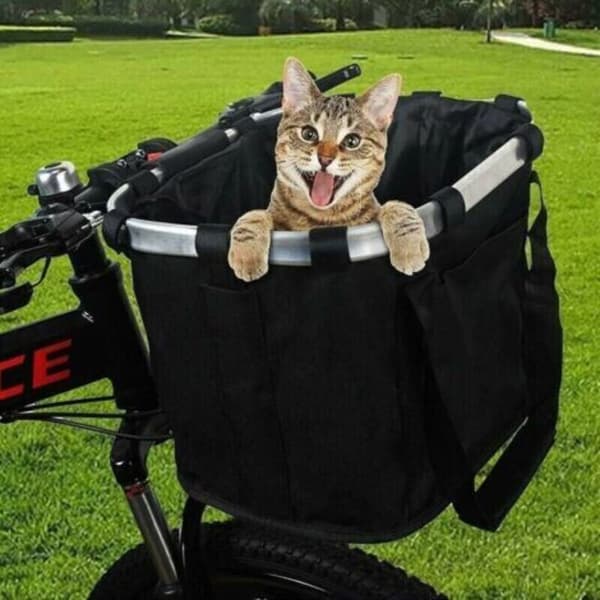 The bike basket is detachable, foldable, adjustable, quick-release, and easy to install