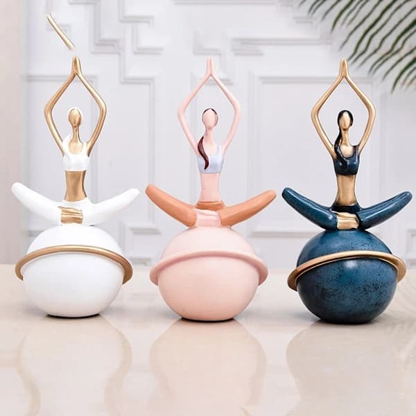 Yogafigurer Yogaställningsskulpturer VIT D D Vit D-D