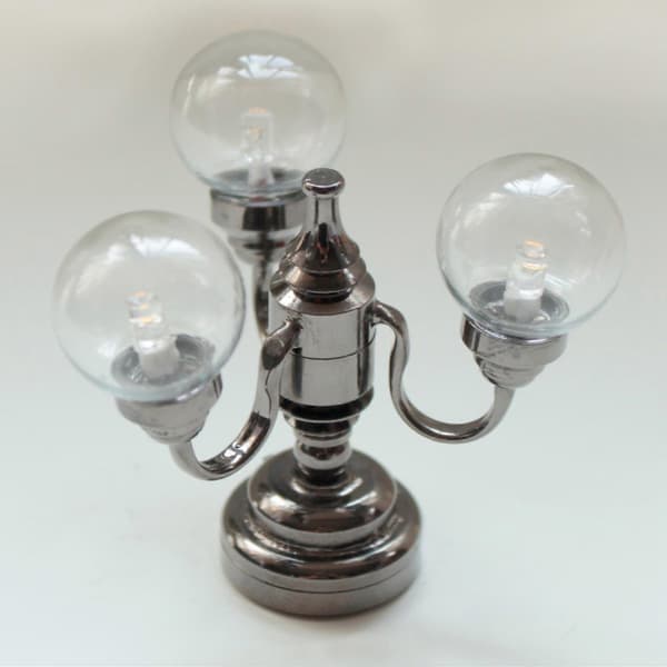 1:12 Mini Modern Miniature 3 Arm Lamp Can Light LED Ceiling Lamp Glass Shade Decoration