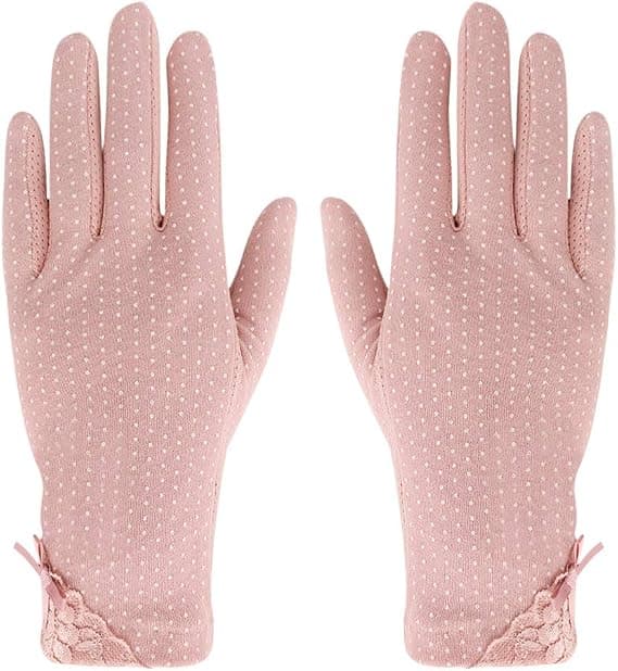 Dame sykkelhansker for solbeskyttelse, rosa