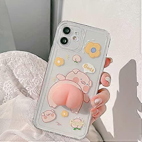 iPhone 7 Plus/iPhone 8 Plus Deksel, Super Søtt 3D Grisemønster Serie Søt Gris Deksel Matt Overflate Mykt TPU Deksel - Søt Gris