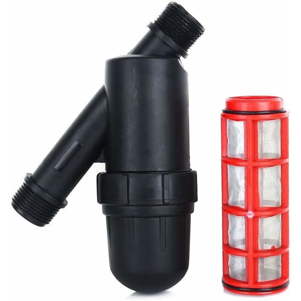 3/4 inch Stainless Steel Mesh Filter for Garden Irrigation - Compatible with Drip Pumps (Black)