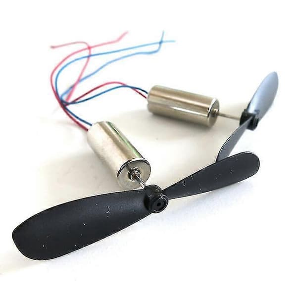 Detaljer om 2 stk. 3,7V 48000 omdr./min. kerneless elektrisk motor + propel til RC-legetøj -JA