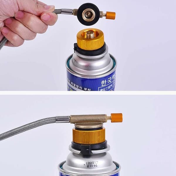 St Camping Gasflaskeadapter Gasomdannelseshoved Adapter Dyseforbindelse Gaskomfurventiladapter til Butanbeholder Skru på
