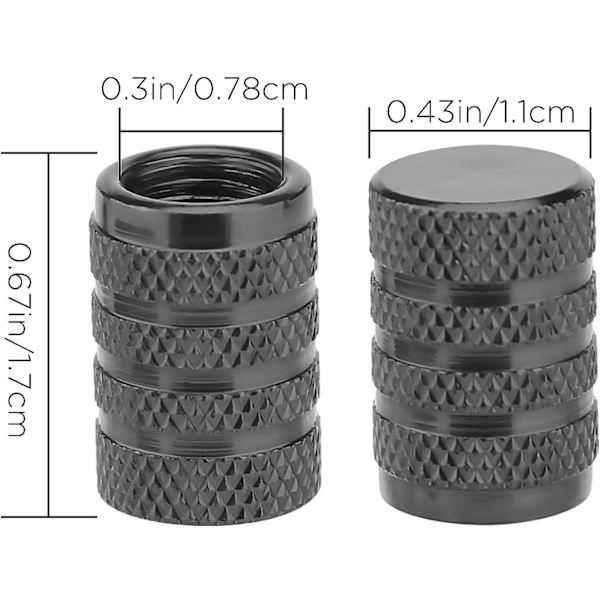 Aluminium dækventilhætter, dækventilhætte med gummiring