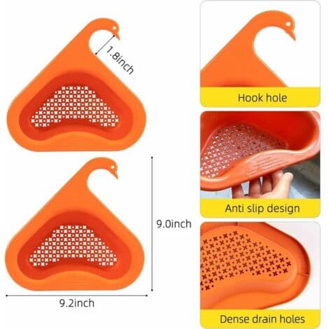 Swan-shaped Kitchen Drain Basket - Multifunctional Hanging Triangular Drain Basket, Easy to Disassemble