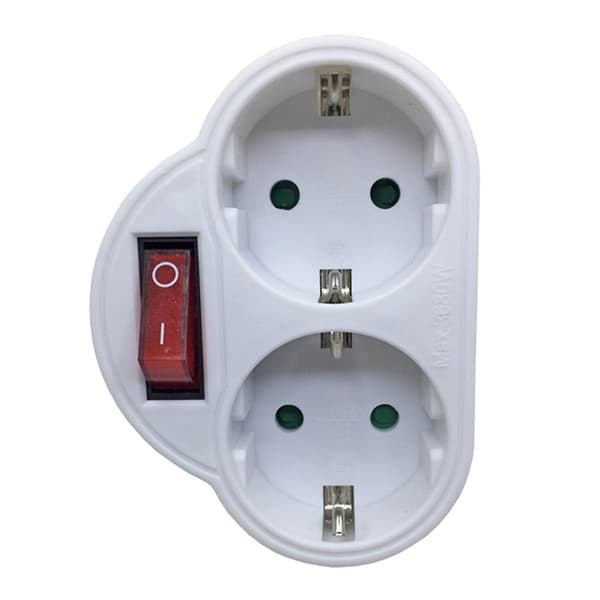 2-vejs EU-stik Dobbeltstik Schuko-adapter med afbryder Flere stik Konverteringsadapter BETAL [DB]