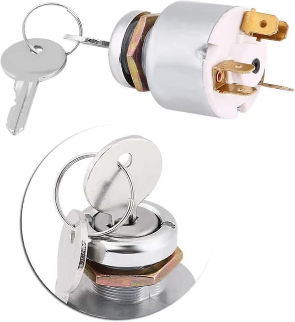 Ignition Switch Universal 12V Engine Start Switch 3 Positions ON OFF Ignition Control Switch with Key Suitable for Motorcycles, Tractors, Cars and Boats