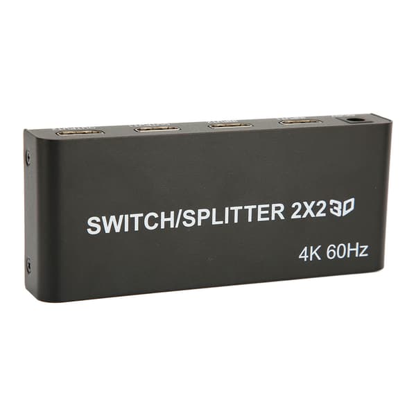 HD Multimedia Interface Switcher 2 ind 2 ud 4K HD Multimedia Interface Splitter til PC-projektor TV 100‑240V EU-stik