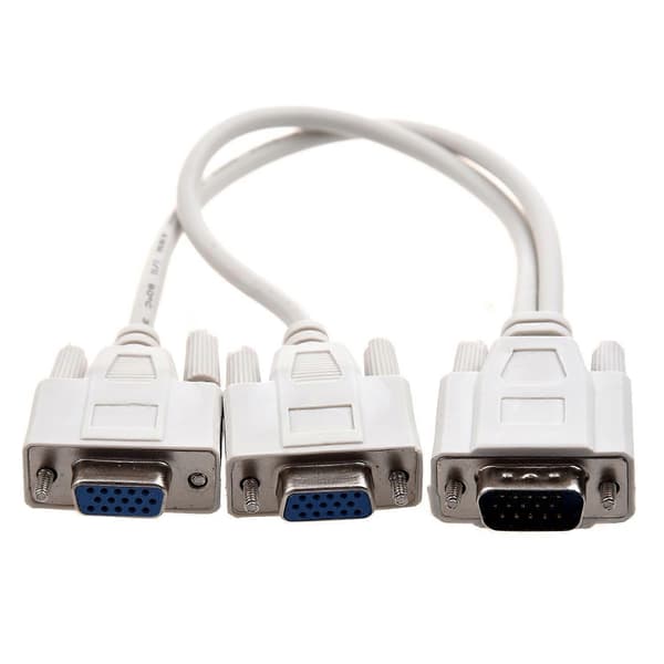 NY 1 TIL 2 SKJERMER SPLITTERKABEL FOR VGA VIDEO