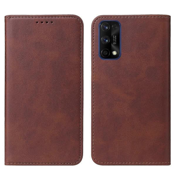 Magnetisk læderetui til Realme 7 Pro [DB] Brun Brown