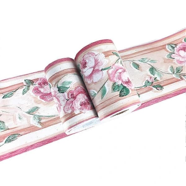 Selvklebende tapetbord, 10 cm x 10 meter (Rosa)