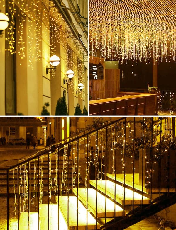 Islysstripe 8 moduser Gardinlampe Gypsophila Fe-lampe
